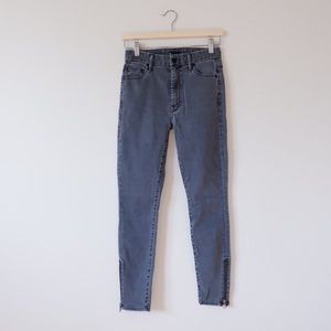 MOTHER HIGH WAISTED LOOKER ANKLE ZIP